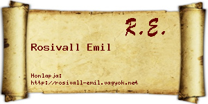 Rosivall Emil névjegykártya